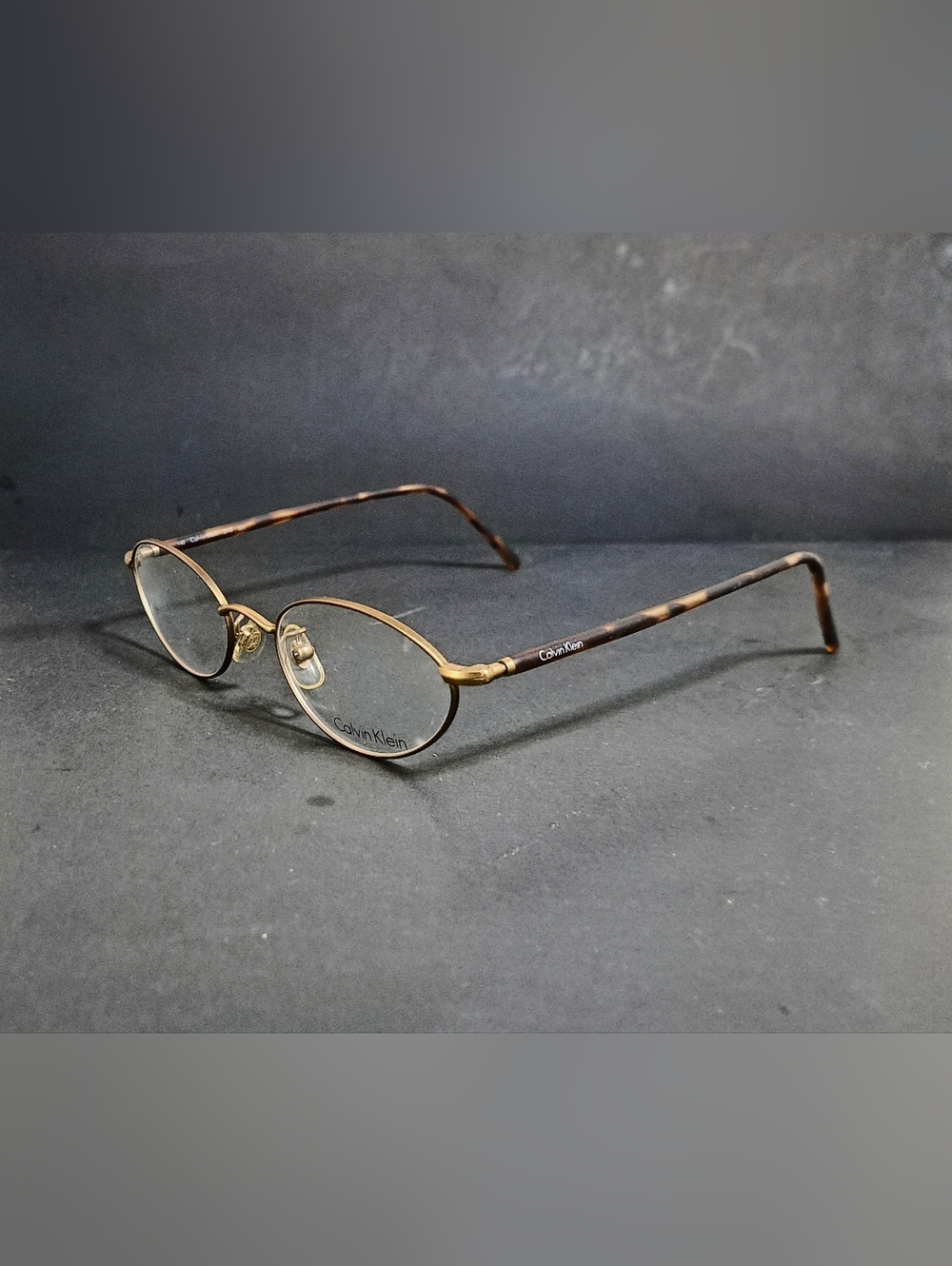 Vintage NOS Calvin Klein 245 525 Eyeglasses Oval Gold/ Havana Unisex Italy